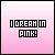 Pixelated text reads "I DREAM IN PINK!" in white block letters on a pink gradient background with subtle pixel noise.