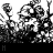 Animated sequence of a character with large eyes and floral hair, transitioning through text labels beneath the figure.