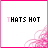 four and four displays variations of the text 'THAT'S HIT' with alternating pink and black lettering, each containing a pink decorative swirl in the bottom-right corner