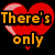 Six red heart-shaped icons with text in various colors on a black background, arranged in two of three