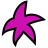 A static pixelated star with five points, rendered in magenta with black outlines on a white background.