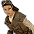 Pixelated image of a person in brown attire with visible tattoos on the arm, next to green text reading 'Original Icons .com' on dark background.