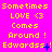 A static image displays yellow text on a bright pink background with blue plus signs and exclamation marks scattered throughout the text.