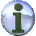 Animated sequence of glossy blue spheres with dark green lowercase 'i' symbols, showing rotation and perspective changes across frames.
