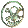 Circular and oval-shaped metallic icons with skull-and-crossbones symbols, some displaying text below the symbol.