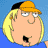 Four cartoon characters in a : Peter Griffin, Lois Griffin, Stewie Griffin, and Brian Griffin from Family Guy with distinct clothing and expressions