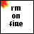 Four identical square display 'I'm on fire' text with a red-yellow flame graphic in the top-left corner, arranged in a