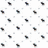 White background with repeating black and white pixelated shapes resembling small birds or arrows, arranged in a scattered pattern.