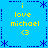 Blue background with yellow text reading 'i love michael <3' and blue star/dot border elements in a