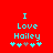 Red background with cyan text reading "I Love Hailey" and five star symbols, where the third symbol changes from gray to cyan between frames.