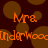 Pixelated orange text reading "Mrs. Underwood" on a dark brown background with blurred brown circular shapes.