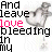 A static image displays a of text with repeated phrases and pink underlined words, accompanied by faint grayscale anime-style character illustrations