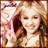 A pixelated image of a smiling person with long hair holding a pink object, surrounded by blue text elements.