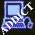 Six pixelated icons arranged in two , each showing a computer monitor with text and symbols; top has blue monitors with 'X' marks, bottom shows red monitors with explosion effects