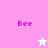 Pixelated pink and white image with 'Bee' text in four quadrants, featuring a star symbol that changes from white to pink between frames.