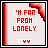 25 identical pixel-art icons featuring 'I'M FAR FROM LONELY' text with red and gray color variations, each bordered by a black frame