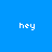 Four identical white pixelated 'hey' text elements arranged in a on a solid blue background, each with slight vertical misalignment