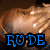 A pixelated image of a person with hands covering their face, overlaid with blue text reading "RUDE GURLS" and "BXTCHU" in a stylized font.
