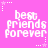 Pixelated pink background with white text reading 'best friends forever' and white star decorations in a