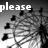 Black-and-white pixelated image of a Ferris wheel with text fragments 'please', 'break', and 'down' in white block letters.