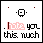 Animated contact sheet of a pixel art icon showing a stick figure with changing facial expressions and text "i hate you this much" across 22 frames.