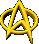 Animated sequence of a golden stylized 'A' symbol rotating through multiple angles with varying lighting and perspective effects.
