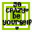 Green square icon with white border and text 'go CRAZY be yourself' in black pixelated font, featuring a small heart symbol at the bottom center.