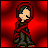 A 4x4 contact sheet of animated frames showing a pixel art character and text changes on a red background, with the bottom-right frame having a gray transparency background.
