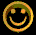 A contact sheet of 8 animated frames showing a yellow smiley face icon with subtle variations in outline and eye brightness across the sequence.