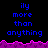 Blue text 'ily more than anything' repeated three times on black background with pink jagged border, transitioning to two repetitions and a gray area.