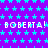 A static image with a purple background patterned with cyan stars, displaying repeated text 'BOBERTA! BOBERTA! BOBERTA!' in white pixelated font.