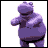 Animated sequence of a purple cartoon character in various poses, including punching and smiling, with 'KOZO' text visible.