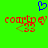 Blue pixelated heart above red text 'coartpey' with green arrows on a bright green background.