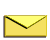 Yellow envelope icon with black outline, partially open envelope showing blue background, and envelope with red 'E-Mail' text on blue background.