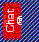 Red rectangular icons with 'Chat' and 'K' text on blue striped background, showing animation changes across frames.