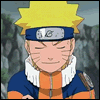 Six of an anime character with spiky yellow hair, blue headband with silver plate marked '6', orange and blue jacket with white collar, showing facial expression changes from closed eyes to neutral to surprised