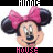 Pixelated Minnie Mouse head icon with pink bow and black ears, displayed in a 2-frame contact sheet showing slight animation differences between frames.