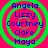Four identical circular icons with green concentric rings on a bright pink background, each displaying blue text listing names vertically.