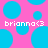 Pink background with scattered blue circles and two identical white text strings reading 'brianna<3' in pixelated font.