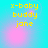Yellow text 'x-baby buddy jane' on cyan background with pink circular glow variations