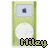Pixelated green MP3 player icon with blue screen dot and white circular control, labeled 'Miley' in stylized text below.