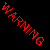 A 5x5 contact sheet of animated frames showing red and white text on a black background with repeated "LIVE WITHOUT WARNING" phrases, some in red and others in white.