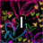 Animated icon with black background and colorful abstract lines, displaying text "I L<3VE YOU" in white block letters across four