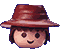 Three pixelated character heads with distinct hats: brown wide-brimmed hat, silver helmet, red cap with blue emblem.
