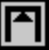 Static pixel art icon featuring a stylized door with layered grayscale borders and a triangular top section.