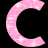 Two pink C-shaped icons with glittery texture on black background, displayed side-by-side in contact sheet format.