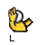 Yellow cartoon hand with white palm and black outline making a middle finger gesture, displayed in showing motionless states