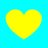 Four yellow heart shapes arranged in a on a bright cyan background, each with smooth rounded edges and uniform fill