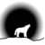 Animated contact sheet of a white wolf silhouette howling against a black circular background with gray gradient border, displayed in 3x3 grid layout showing sequential motion frames.