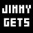 Pixelated white text on black background displays 'JIMMY GETS' and multiple variations of 'HIGH TONIGHT' with shifting letter positions across frames.
